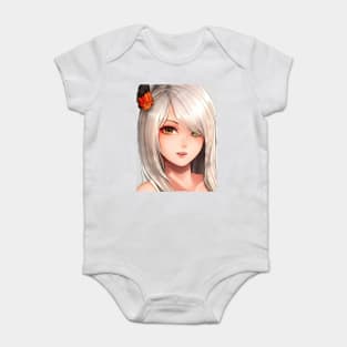 White Hair Anime Girl Baby Bodysuit